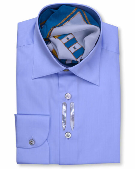 Super fine Spread Collar Regular Fit Blue  Dress Shirt