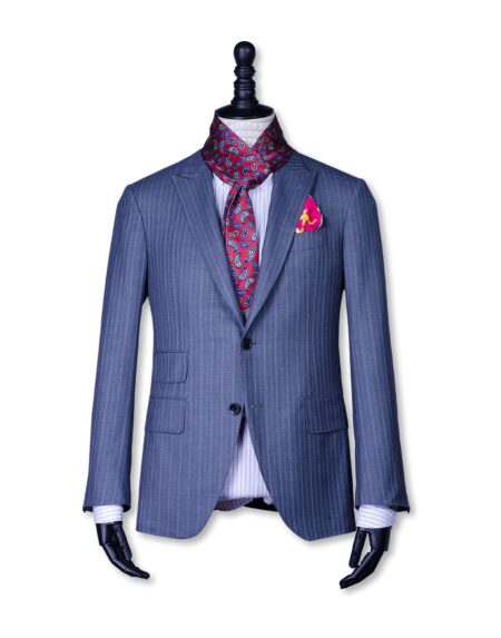 Double face Red Wine -Blue Color Silk Men’s Scarf