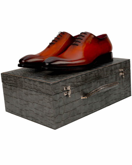 Burnished Golden Brown One Piece Leather shoes